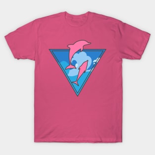 Ride the Waves with Pink Dolphin Wave: Discover Rare Pink River Dolphins and Ocean Adventures T-Shirt